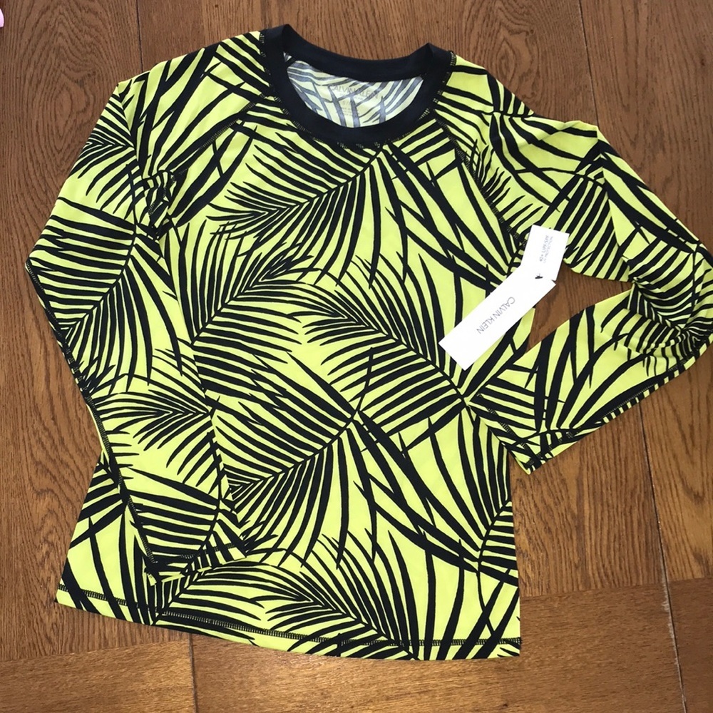 Calvin Klein Rash Guard Swimwear Long Sleeves Palm